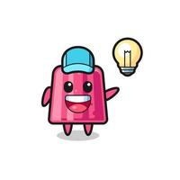 jelly character cartoon getting the idea vector