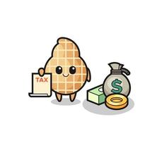 Character cartoon of peanut as a accountant vector