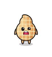 the shocked face of the cute peanut mascot vector