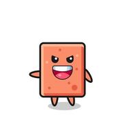 brick cartoon with very excited pose vector