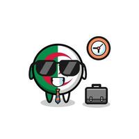 Cartoon mascot of algeria flag as a businessman vector