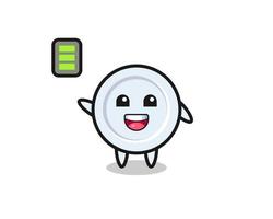 plate mascot character with energetic gesture vector