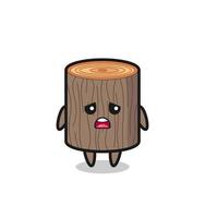 disappointed expression of the tree stump cartoon vector