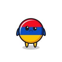 the mascot of the armenia flag with sceptical face vector
