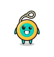 cute yoyo mascot with an optimistic face vector