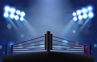 Boxing Ring Background With Spotlight vector