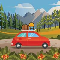 A Road Trip to the Mountain vector