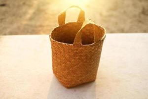 Handicrafts, baskets made of pandan leaves. rural people use pandan leaves to make handicrafts to create value for local materials. photo