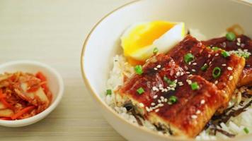 Aalreisschüssel oder Unagi-Reisschüssel - japanischer Essensstil video