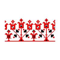 Pixelized pattern Vyshyvanka Traditional Ethnic Ukrainian Seamless Pattern slavic ornament vector