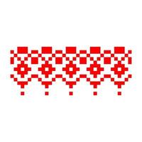 Pixelized pattern Vyshyvanka Traditional Ethnic Ukrainian Seamless Pattern slavic ornament vector