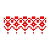 Pixelized pattern Vyshyvanka Traditional Ethnic Ukrainian Seamless Pattern slavic ornament vector