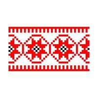 Pixelized pattern Vyshyvanka Traditional Ethnic Ukrainian Seamless Pattern slavic ornament vector
