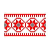 Pixelized pattern Vyshyvanka Traditional Ethnic Ukrainian Seamless Pattern slavic ornament vector