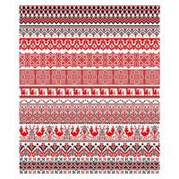 Set of Pixelized pattern Vyshyvanka Traditional Ukrainian Seamless Pattern slavic ornament vector