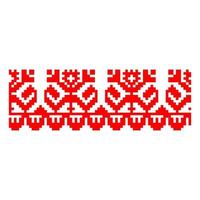 Pixelized pattern Vyshyvanka Traditional Ethnic Ukrainian Seamless Pattern slavic ornament vector