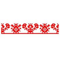 Pixelized pattern Vyshyvanka Traditional Ethnic Ukrainian Seamless Pattern slavic ornament vector