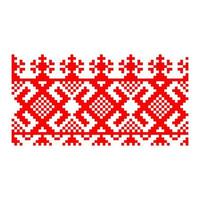 Pixelized pattern Vyshyvanka Traditional Ethnic Ukrainian Seamless Pattern slavic ornament vector