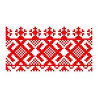 Pixelized pattern Vyshyvanka Traditional Ethnic Ukrainian Seamless Pattern slavic ornament vector