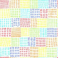 Hand drawn texture of spots. Seamless pattern of colorful spots or blots. Colors of rainbow in abstract vector illustration For textile, fabric, funny simple design