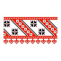 Pixelized pattern Vyshyvanka Traditional Ethnic Ukrainian Seamless Pattern slavic ornament vector