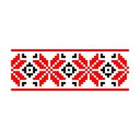 Pixelized pattern Vyshyvanka Traditional Ethnic Ukrainian Seamless Pattern slavic ornament vector