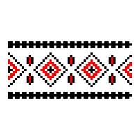 Pixelized pattern Vyshyvanka Traditional Ethnic Ukrainian Seamless Pattern slavic ornament vector