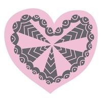 corazón decorativo creado en un corazón de estilo elegante y moderno con ilustración de vector de ornamento aislado en blanco