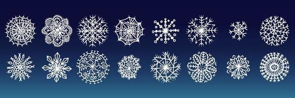 Hand drawn snowflakes vector