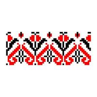 Pixelized pattern Vyshyvanka Traditional Ethnic Ukrainian Seamless Pattern slavic ornament vector