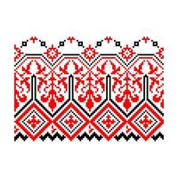 Pixelized pattern Vyshyvanka Traditional Ethnic Ukrainian Seamless Pattern slavic ornament vector