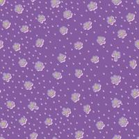 Purple flowers in endless design with polka dots vector