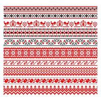 Set of Pixelized pattern Vyshyvanka Traditional Ukrainian Seamless Pattern slavic ornament vector