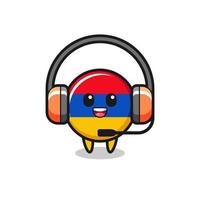 Cartoon mascot of armenia flag as a customer service vector