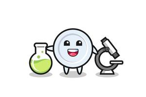 Mascot character of plate as a scientist vector