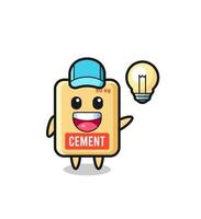 cement sack character cartoon getting the idea vector