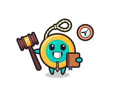 Mascot cartoon of yoyo as a judge vector