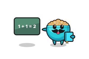 Illustration of cereal bowl character as a teacher vector