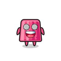 cute jelly character with hypnotized eyes vector