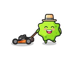 illustration of the splat character using lawn mower vector