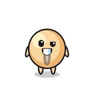cute soy bean mascot with an optimistic face vector