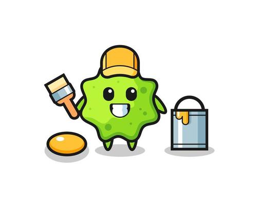 Character Illustration of splat as a painter