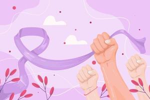 Fist and Ribbon Concept for Cancer Survivor Background vector