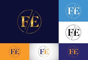 vector de diseño de logotipo de letra inicial fe. símbolo del alfabeto gráfico para la identidad empresarial corporativa