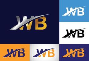 diseño inicial del logotipo wb de la letra del monograma. símbolo del alfabeto gráfico para la identidad empresarial corporativa vector