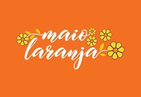 Maio Laranja. el 18 de mayo es el día nacional contra el abuso y la explotación infantil en brasil vector