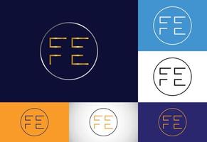 vector de diseño de logotipo de letra inicial fe. símbolo del alfabeto gráfico para la identidad empresarial corporativa