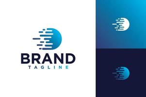 Abstract Initial Letter D Logo. Blue Circular Rounded Lines Striped Style isolated on Double Background. Usable for Business and Technology Logos. Flat Vector Logo Design Template Element