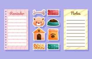 Journal Template with Pet Sticker Template vector