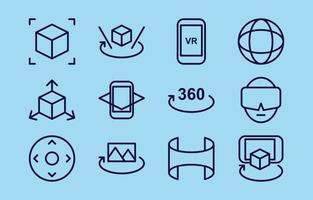 Augmented Reality Simpel Outline Icon Collection vector